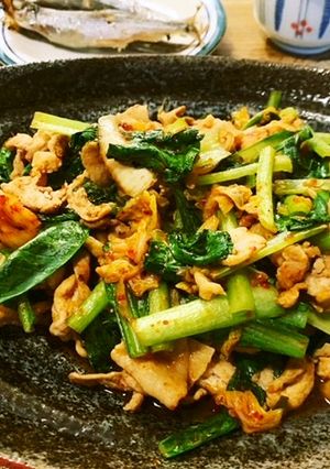 食べ応え満点！小松菜豚キムチ-レシピのメイン写真