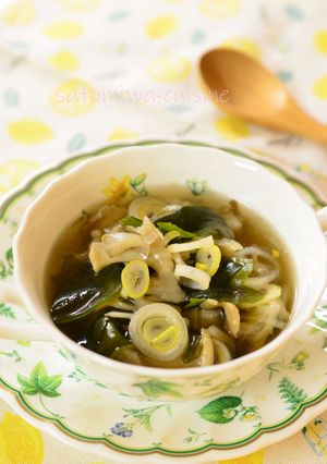 5分で！舞茸とワカメの栄養満点スープ☆-レシピのメイン写真