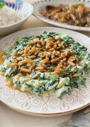 ほうれん草ソテーのにんにくヨーグルト和え-レシピのメイン写真