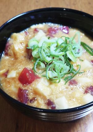 まぐろ山かけ　酒のアテ-レシピのメイン写真