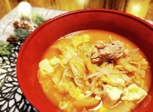 5分でできる！白菜ともやしのキムチスープ-レシピのメイン写真