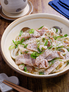 レンジDE豚ねぎ塩うどん-レシピのメイン写真