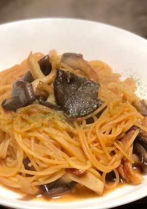 ヒラタケのにんつゆスパゲティ-レシピのメイン写真
