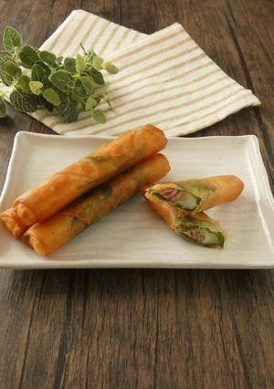 餅とベーコンの春巻き-レシピのメイン写真