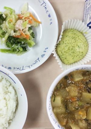 給食★水菜の蒸しパン-レシピのメイン写真