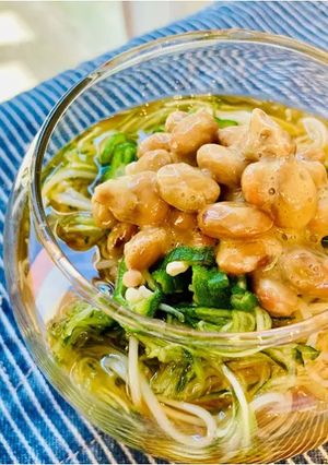 オクラ納豆そうめん-レシピのメイン写真