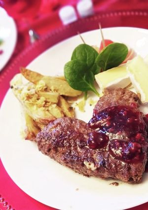 バレンタインに綺麗なハートのハンバーグ-レシピのメイン写真