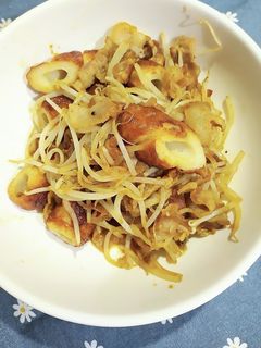 豚バラ竹輪モヤシ炒め-レシピのメイン写真