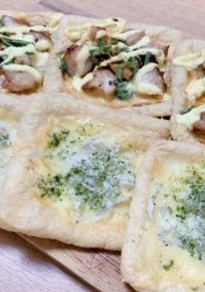 油揚げの低糖質ピザ（照り焼き＆シラス）-レシピのメイン写真