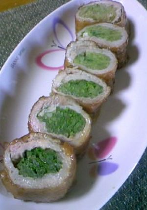 お弁当の簡単おかず♪豚肉のみず菜巻き-レシピのメイン写真