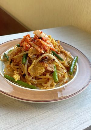 糖質オフ♪にんにくの芽入豚キムチ焼きそば-レシピのメイン写真