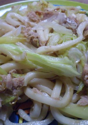 ★ツナと春キャベツで春の焼きうどん★-レシピのメイン写真