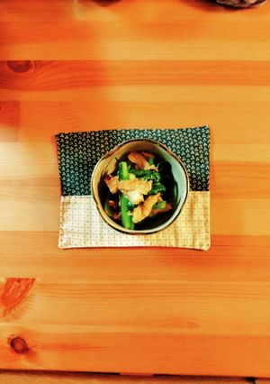 小松菜と薄揚げの醤油焼き-レシピのメイン写真