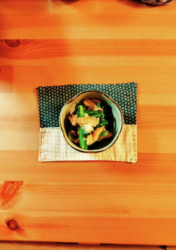 小松菜と薄揚げの醤油焼き-レシピのメイン写真