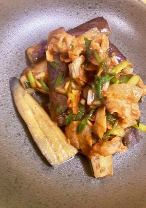 茄子炒め　豚バラ甘味噌　香味野菜-レシピのメイン写真