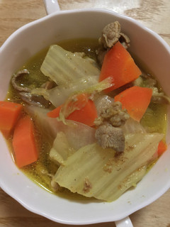 白菜と豚コマのカレー粉スープ-レシピのメイン写真