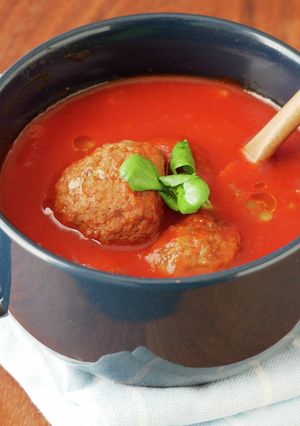 レンジで朝ごはん。肉団子スープ-レシピのメイン写真