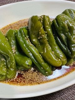 ずぼらの簡単レンジで丸ごとピーマン煮浸し-レシピのメイン写真