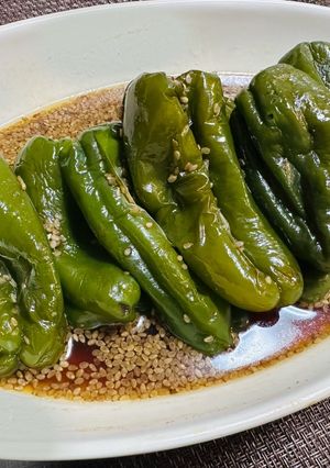 ずぼらの簡単レンジで丸ごとピーマン煮浸し-レシピのメイン写真