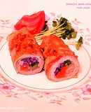 豚肉カラフル巻き❤濃厚味噌ソースで