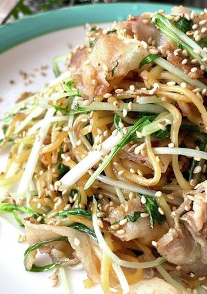 水菜焼きそば　賛否両論レシピやってみた-レシピのメイン写真