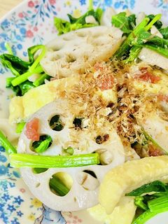 レンコンとほうれん草のバター醤油炒め-レシピのメイン写真