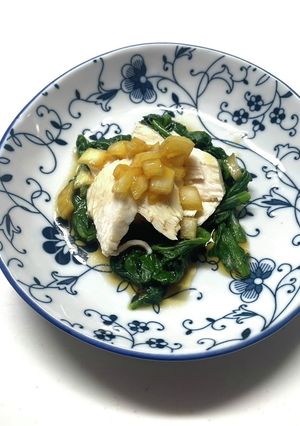 青菜とゆで鷄の玉ねぎそーす-レシピのメイン写真