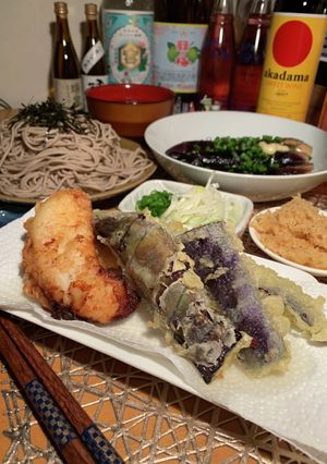 かしわ天♪なす天ぷら♪冷やし蕎麦✨-レシピのメイン写真