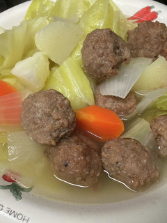 ホッコリ肉だんごとキャベツのスープ-レシピのメイン写真