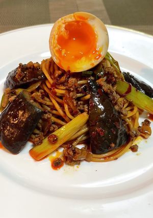 花椒辣醤で ナスとひき肉の旨辛ロゼスパ-レシピのメイン写真