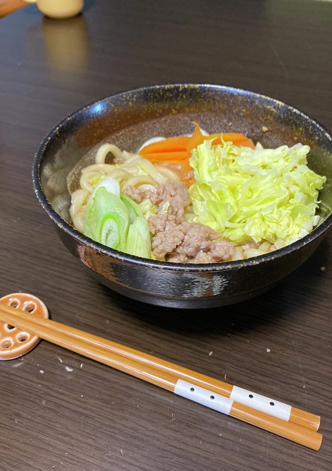 準備5分！冷凍うどんのすき焼き風-レシピのメイン写真