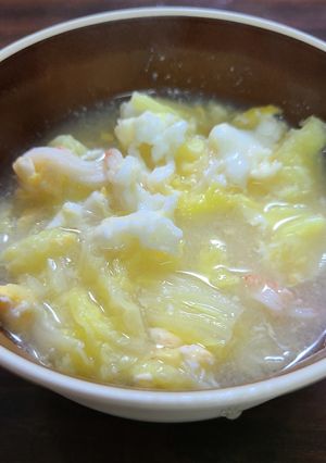 お味噌汁3(白菜とカニかまのかき玉汁)-レシピのメイン写真