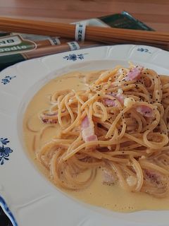 豆麺と豆乳でヘルシーカルボナーラ-レシピのメイン写真