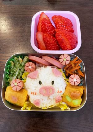 ☆ブタさん弁当☆幼稚園保温庫用☆-レシピのメイン写真