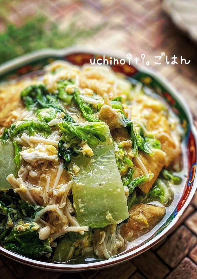 白菜とえのきとお揚げの卵とじ-レシピのメイン写真