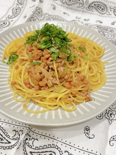 納豆と挽肉のパスタ-レシピのメイン写真