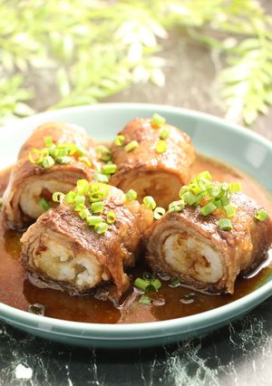 簡単！きりたんぽの肉巻きおにぎり-レシピのメイン写真
