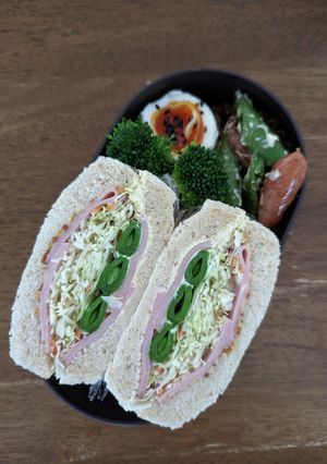JK☆玄米パンサンドイッチ弁当♪-レシピのメイン写真