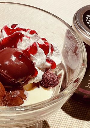 信州産　フルーツのジュレとバニラアイス-レシピのメイン写真