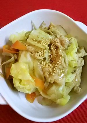 1人分レシピ フライパンで6分蒸し豚こま-レシピのメイン写真