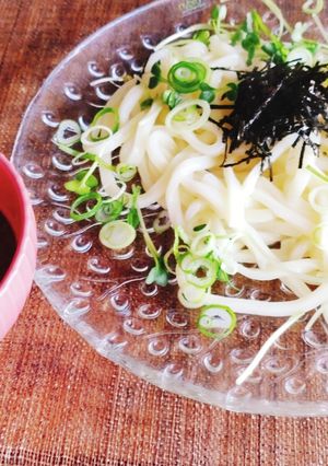 5分★つけ麺中華ダレうどん★薬味のせ-レシピのメイン写真