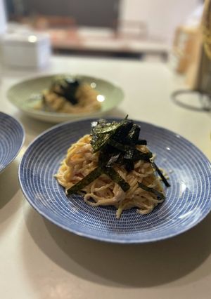 ホットクックで超楽明太クリームパスタ-レシピのメイン写真
