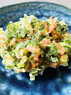 かぶの葉と干しエビのかき揚げ-レシピのメイン写真