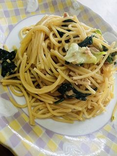 超絶簡単ほうれん草と白菜の和風パスタ-レシピのメイン写真