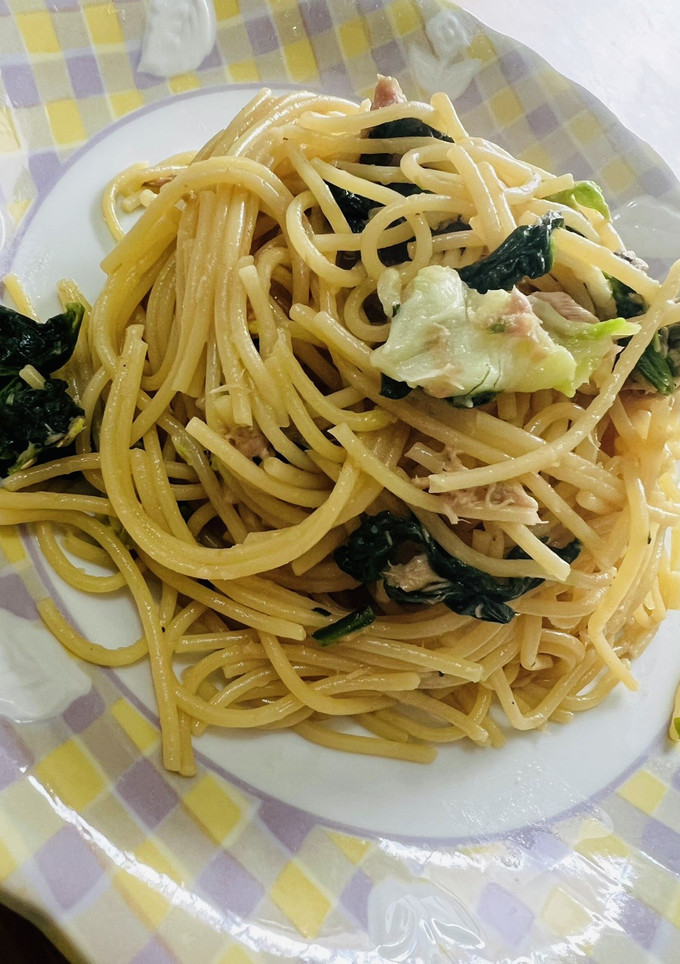 超絶簡単ほうれん草と白菜の和風パスタ-レシピのメイン写真