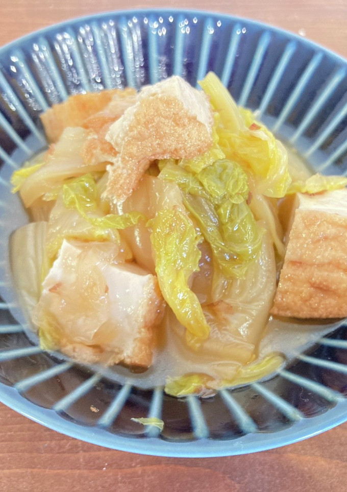白菜と厚揚げの水無しかつおぶし煮-レシピのメイン写真