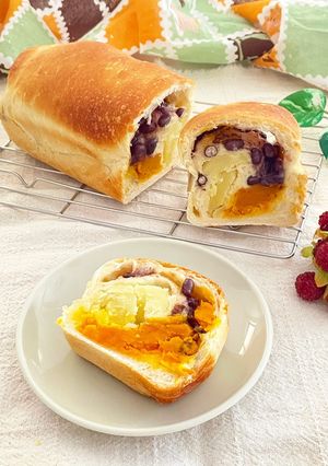 芋南瓜小豆パン-レシピのメイン写真