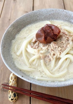 ５分で簡単♪梅ツナ豆乳うどん-レシピのメイン写真