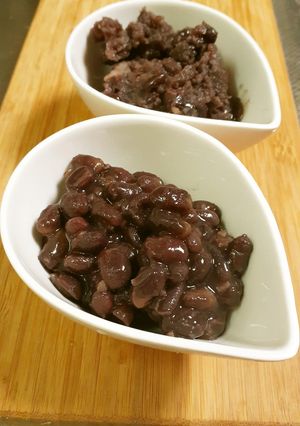 ゆで小豆とゆで小豆からの餡子-レシピのメイン写真
