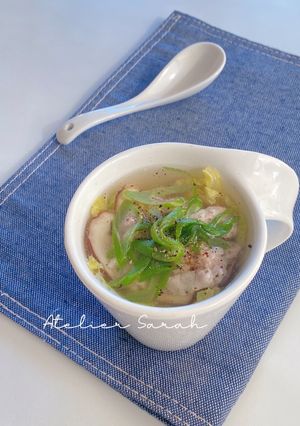 レンジで3分！豚肉と野菜の中華スープ-レシピのメイン写真